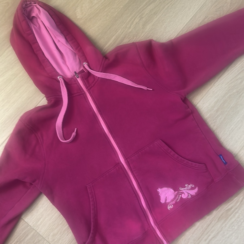 Irideon Equestrian Pink Hooded Zip-Up Sweatshirt